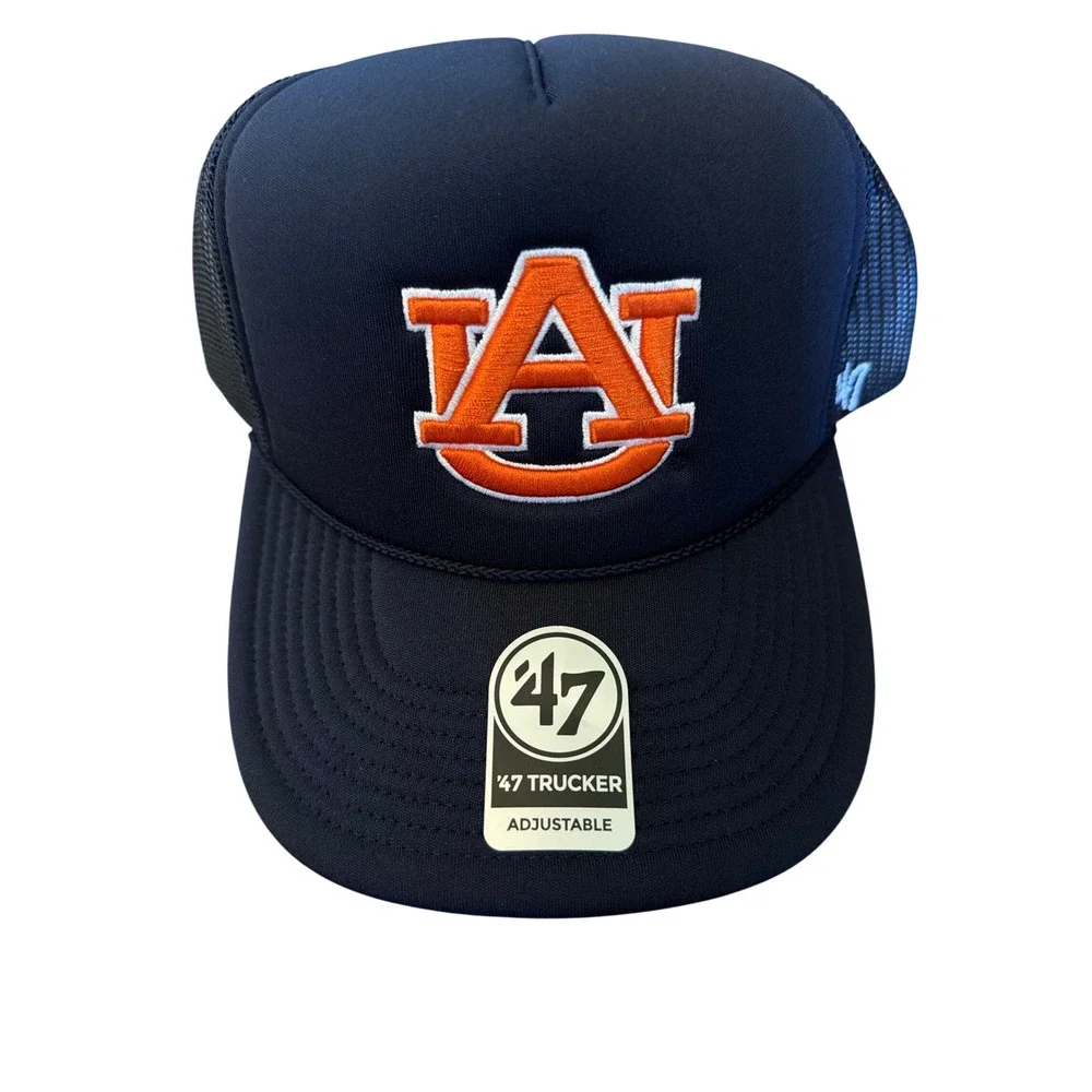 Auburn Tigers 47 Brand Trucker Hat Navy Blue Foam Mesh Snapback Cap OSFA